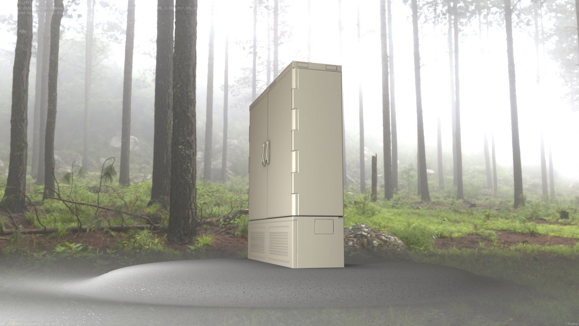 Electrical Distribution Cabinet 60 Low-poly 3D model_9