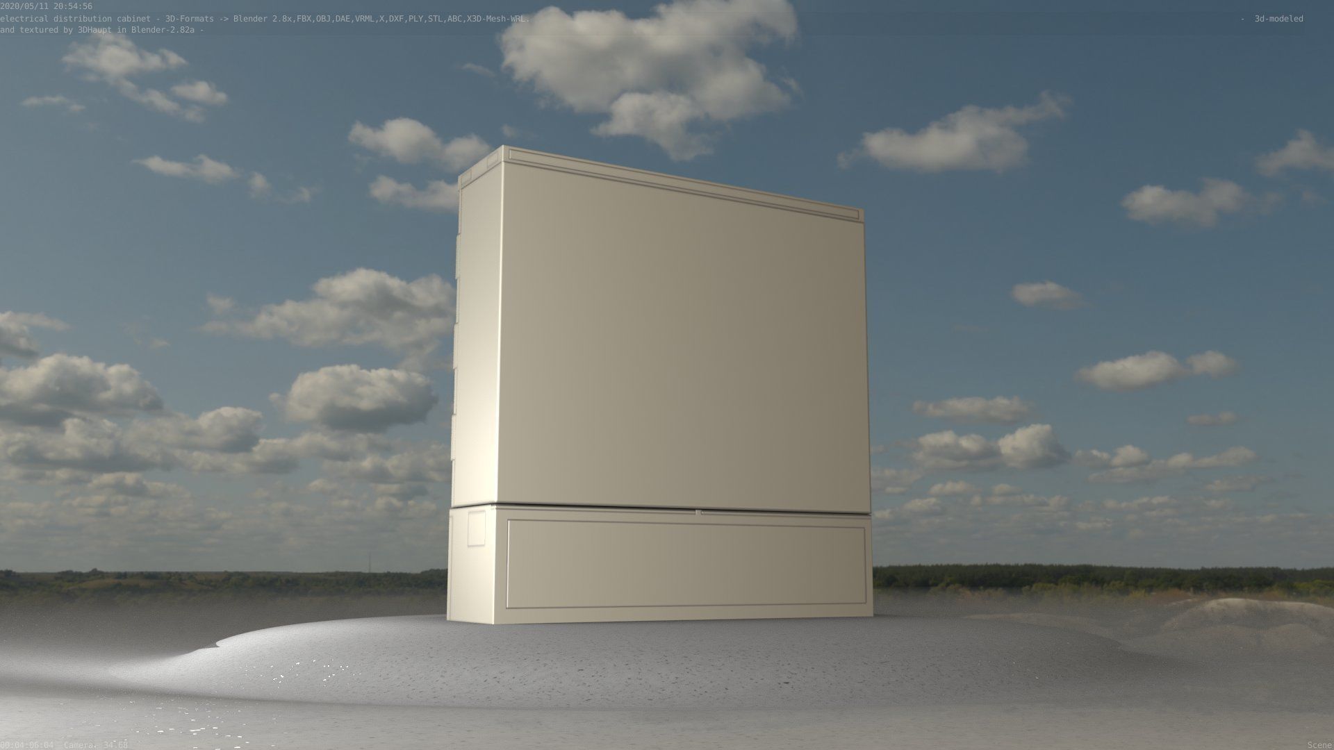 Electrical Distribution Cabinet 60 Low-poly 3D model_11