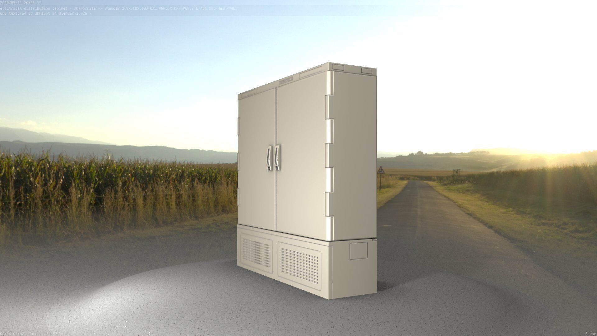 Electrical Distribution Cabinet 60 Low-poly 3D model_31