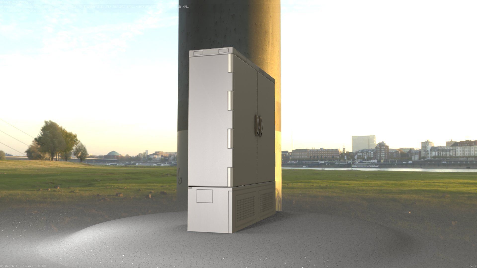 Electrical Distribution Cabinet 60 Low-poly 3D model_24