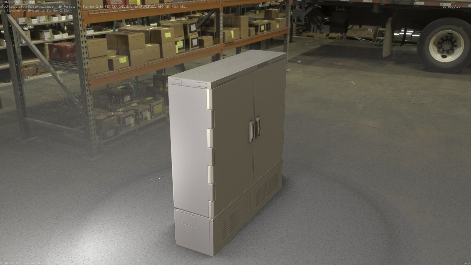 Electrical Distribution Cabinet 60 Low-poly 3D model_89