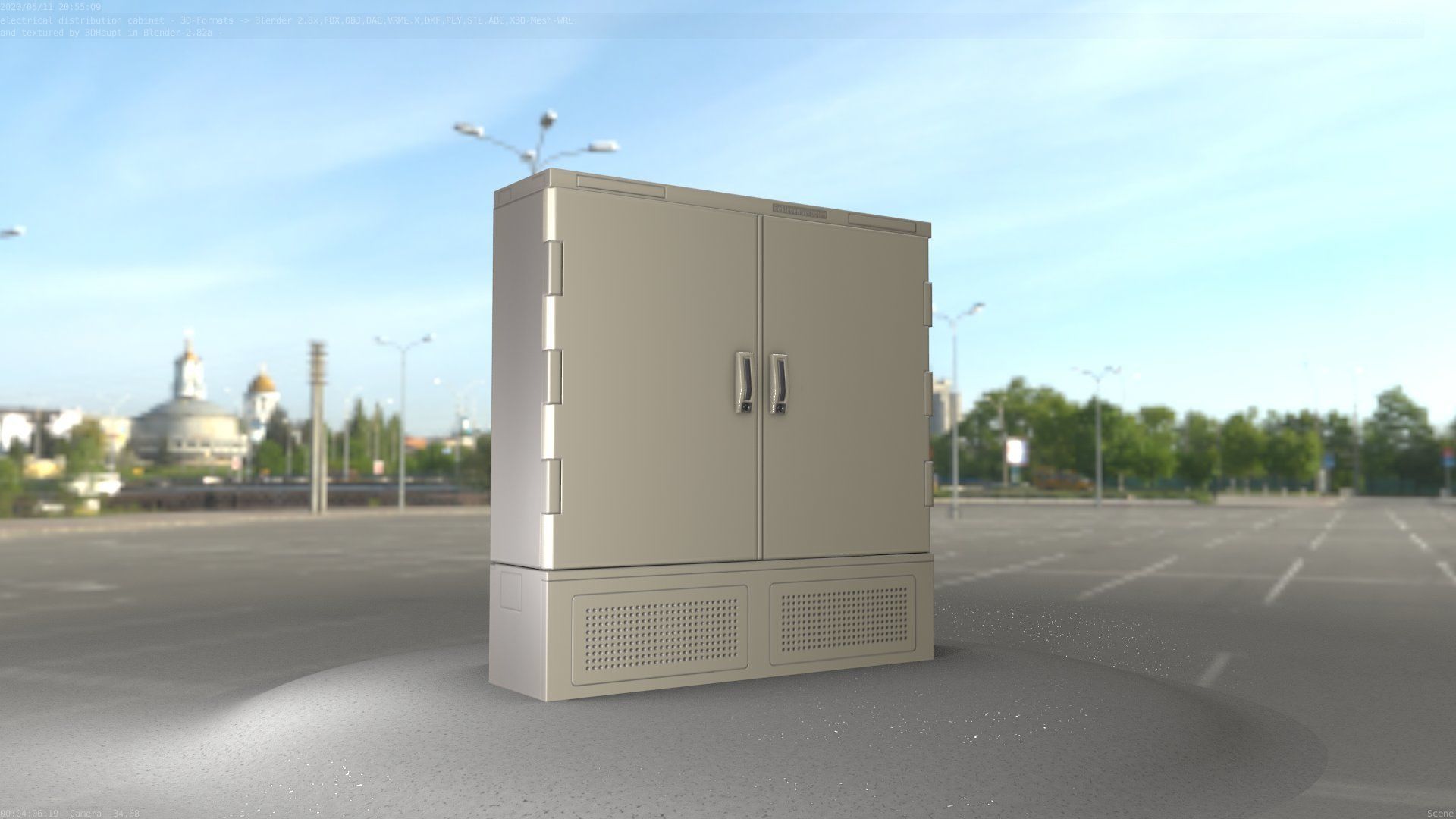 Electrical Distribution Cabinet 60 Low-poly 3D model_5