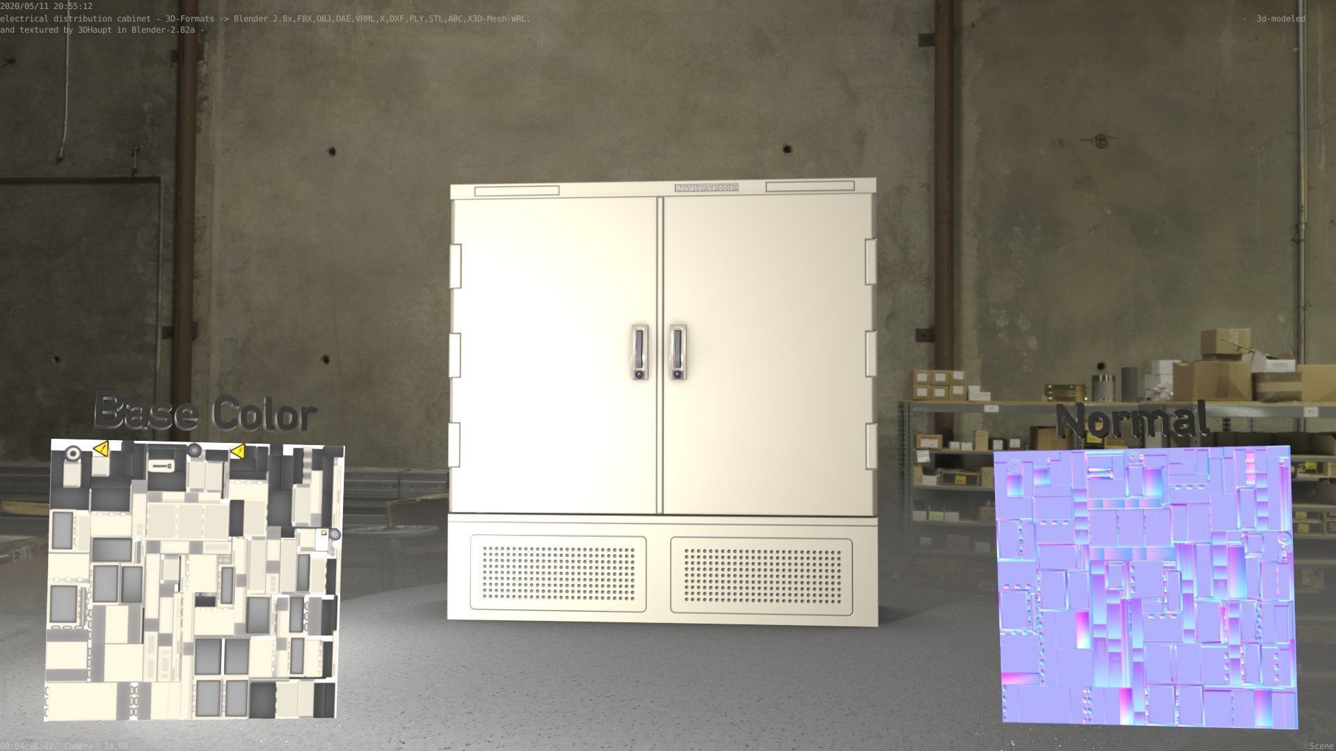 Electrical Distribution Cabinet 60 Low-poly 3D model_27