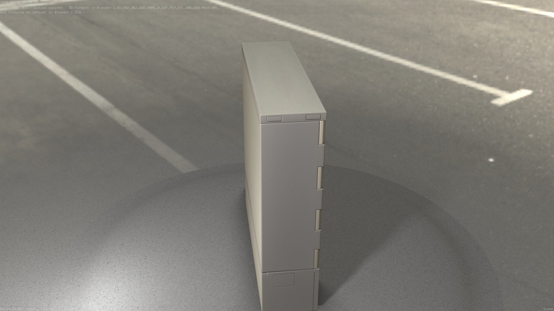 Electrical Distribution Cabinet 60 Low-poly 3D model_86