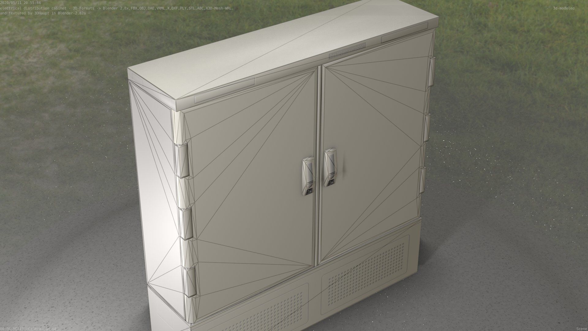 Electrical Distribution Cabinet 60 Low-poly 3D model_65