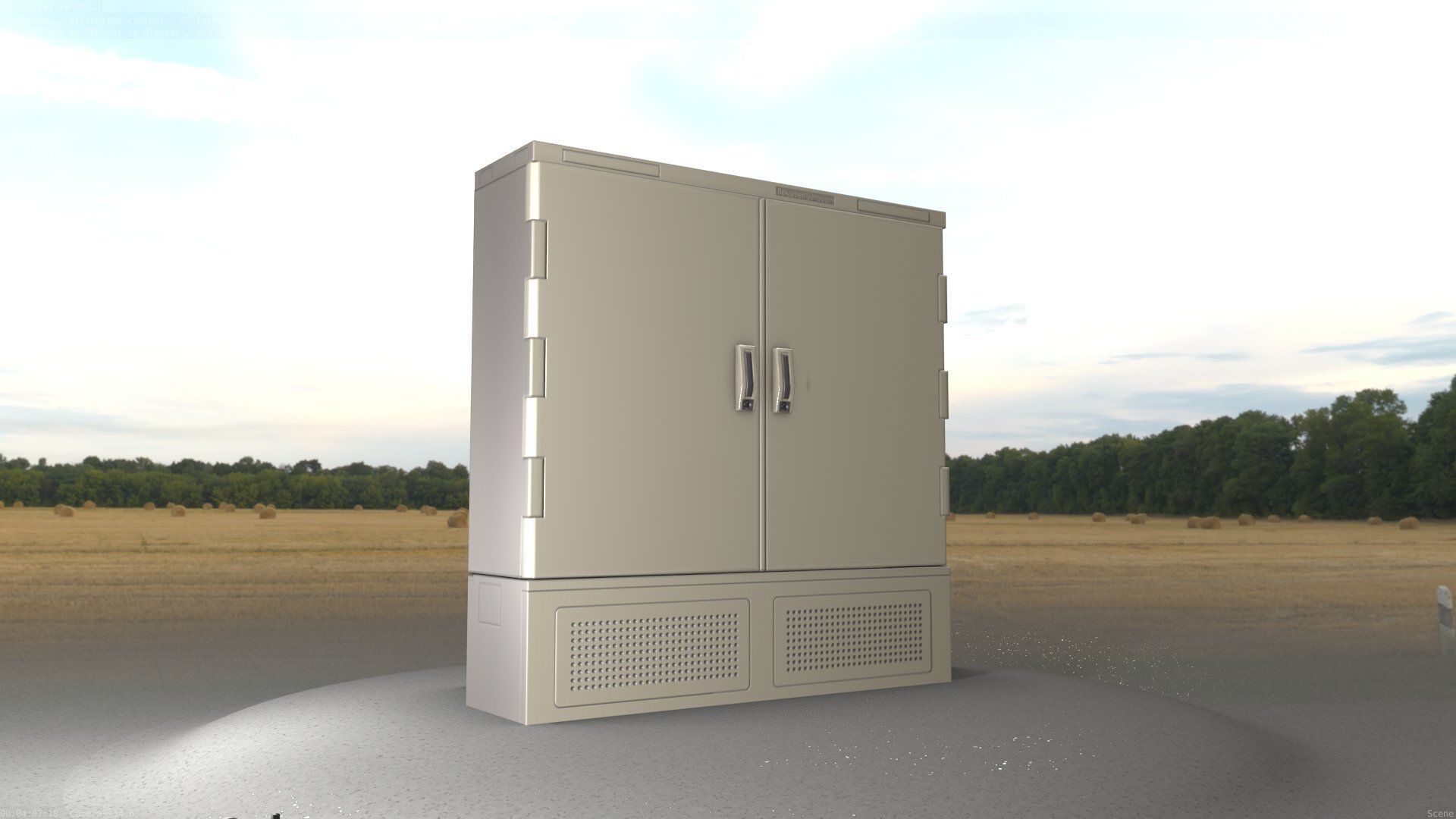 Electrical Distribution Cabinet 60 Low-poly 3D model_47