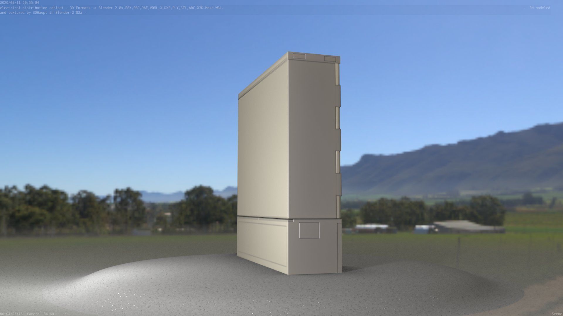 Electrical Distribution Cabinet 60 Low-poly 3D model_21