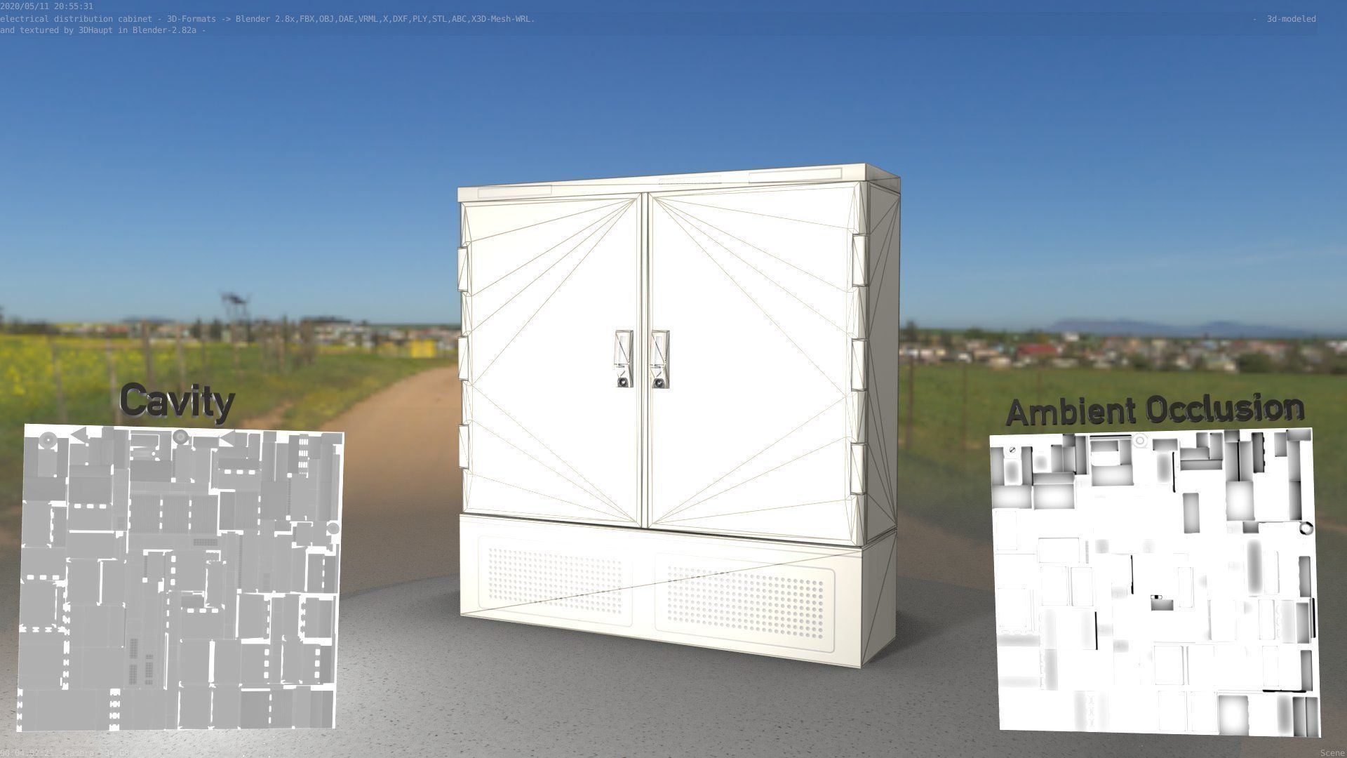 Electrical Distribution Cabinet 60 Low-poly 3D model_50