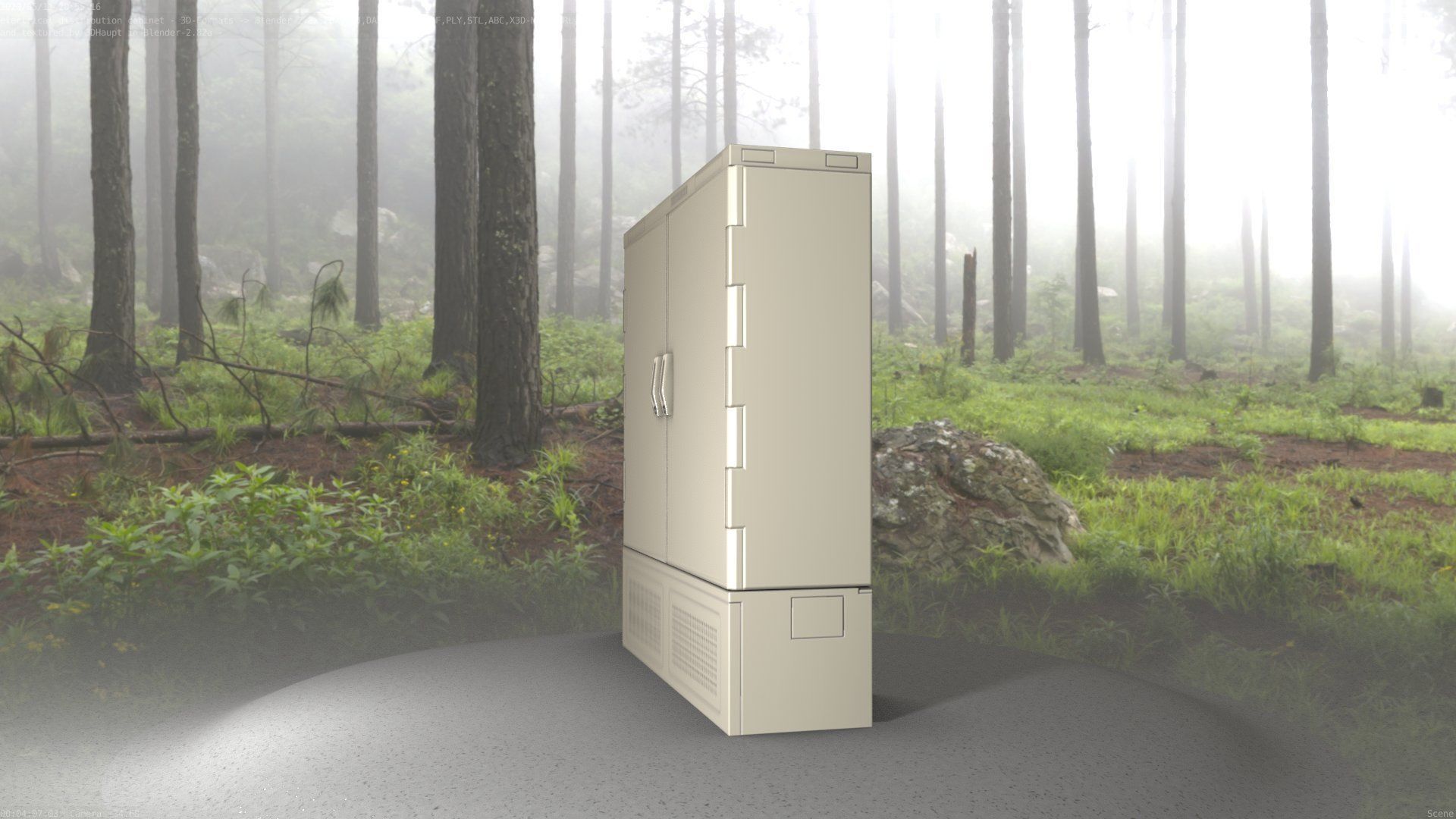 Electrical Distribution Cabinet 60 Low-poly 3D model_32