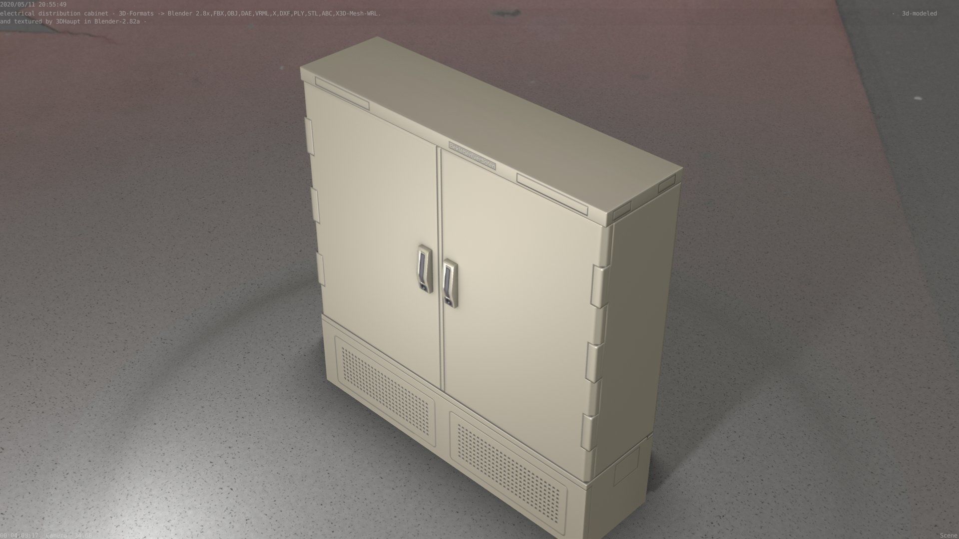 Electrical Distribution Cabinet 60 Low-poly 3D model_70
