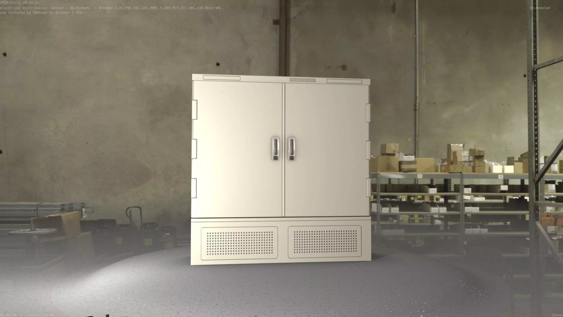 Electrical Distribution Cabinet 60 Low-poly 3D model_0