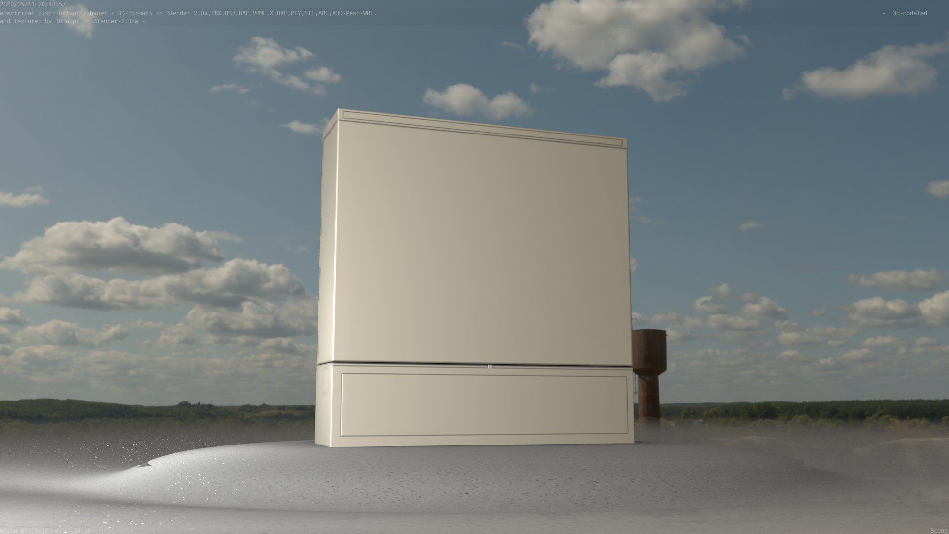 Electrical Distribution Cabinet 60 Low-poly 3D model_12