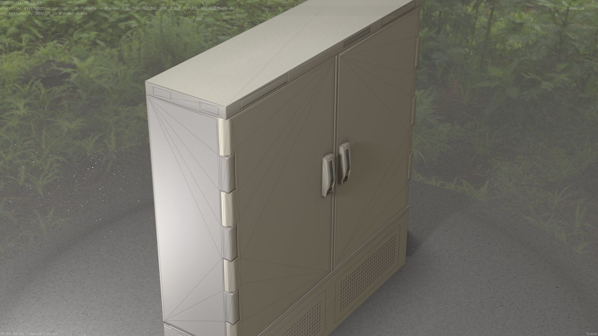 Electrical Distribution Cabinet 60 Low-poly 3D model_64
