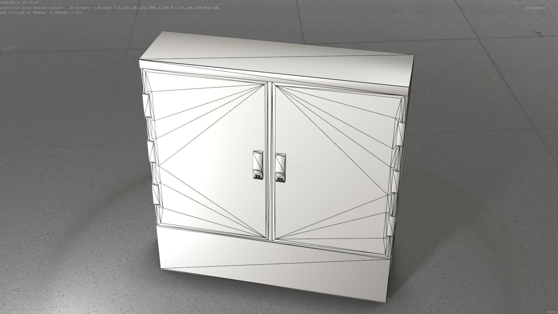 Electrical Distribution Cabinet 60 Low-poly 3D model_68