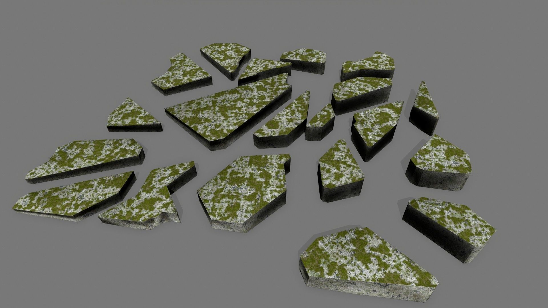 stone set piece of rock Low-poly 3D model_4