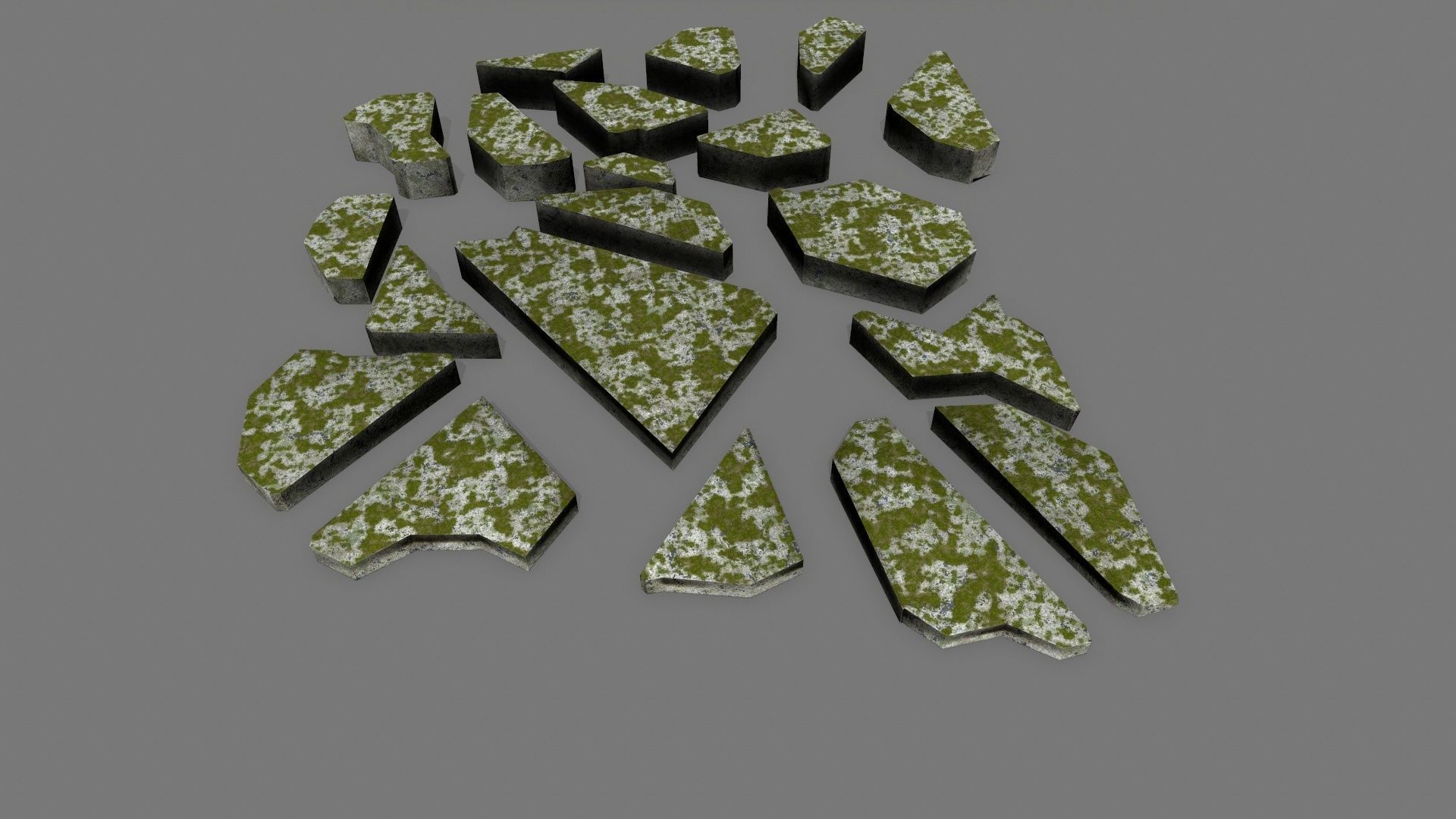 stone set piece of rock Low-poly 3D model_6