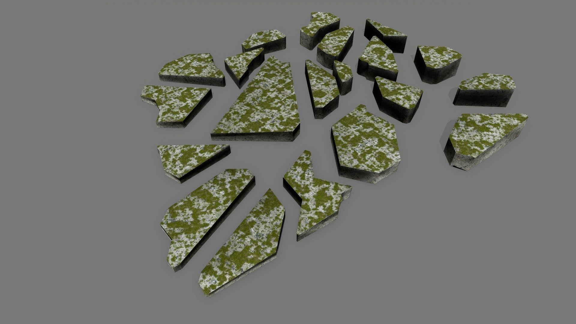 stone set piece of rock Low-poly 3D model_5