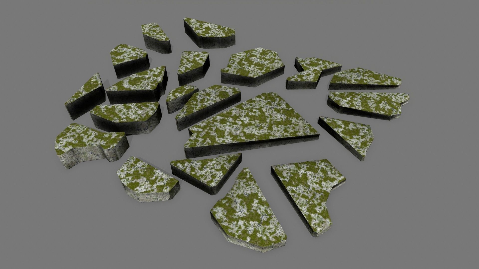 stone set piece of rock Low-poly 3D model_7