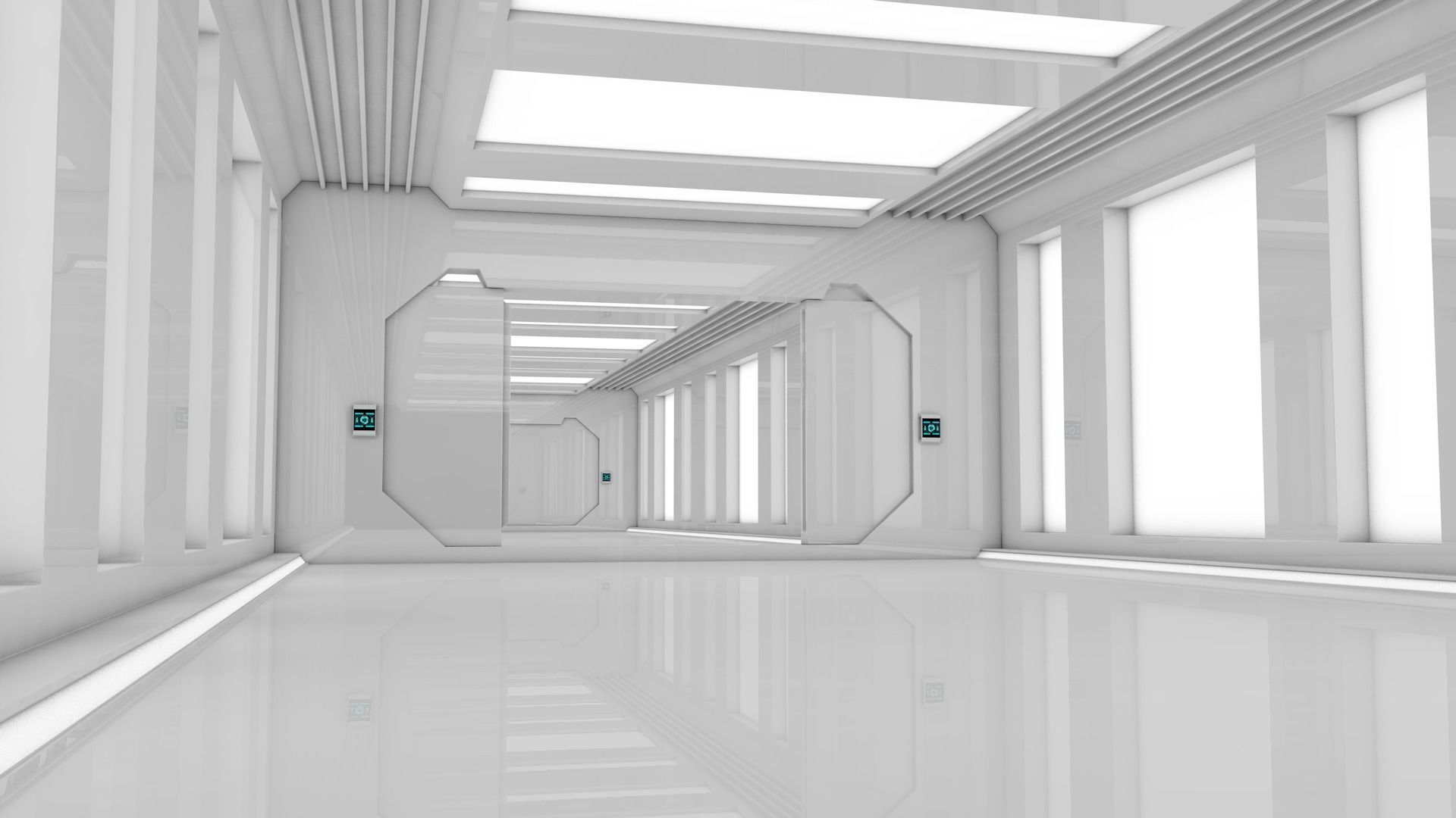 Sci Fi Corridor 3D model_3