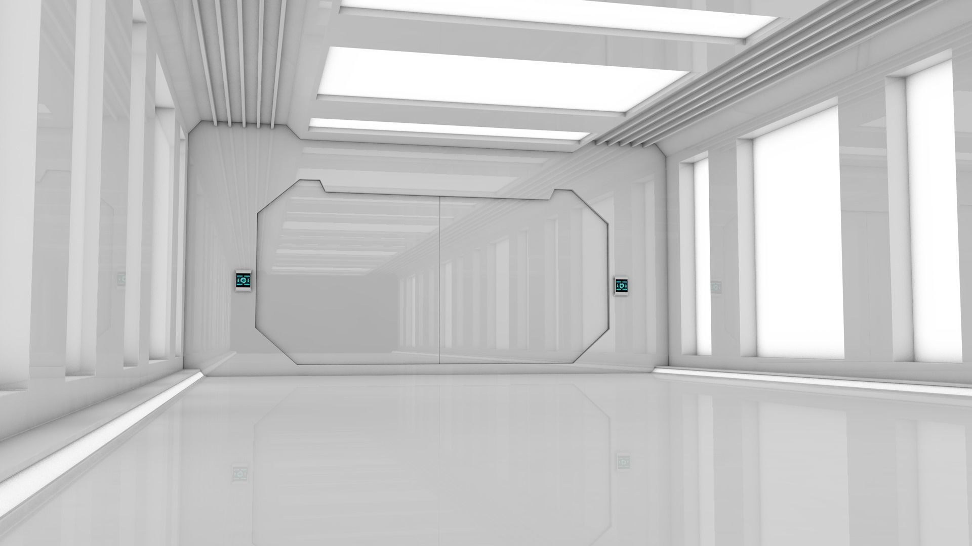 Sci Fi Corridor 3D model_2