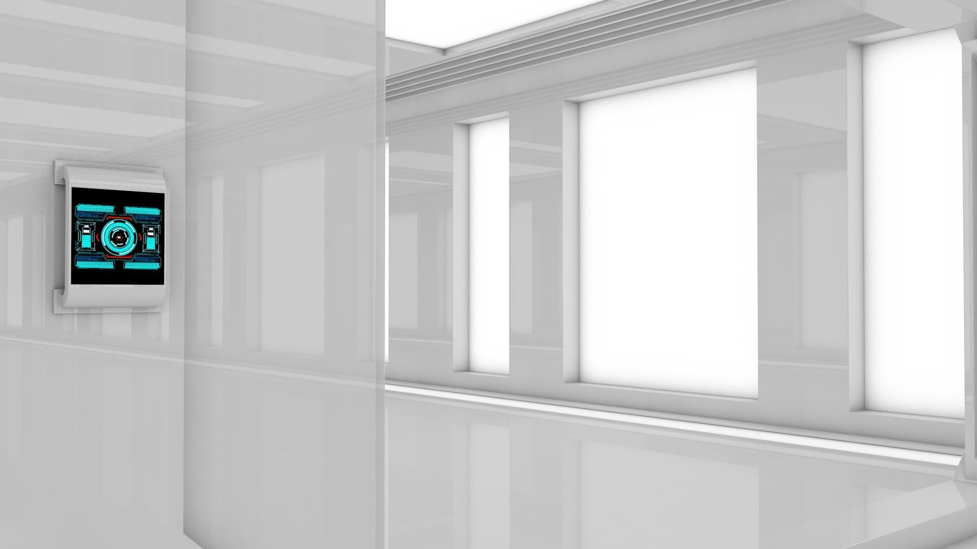 Sci Fi Corridor 3D model_9