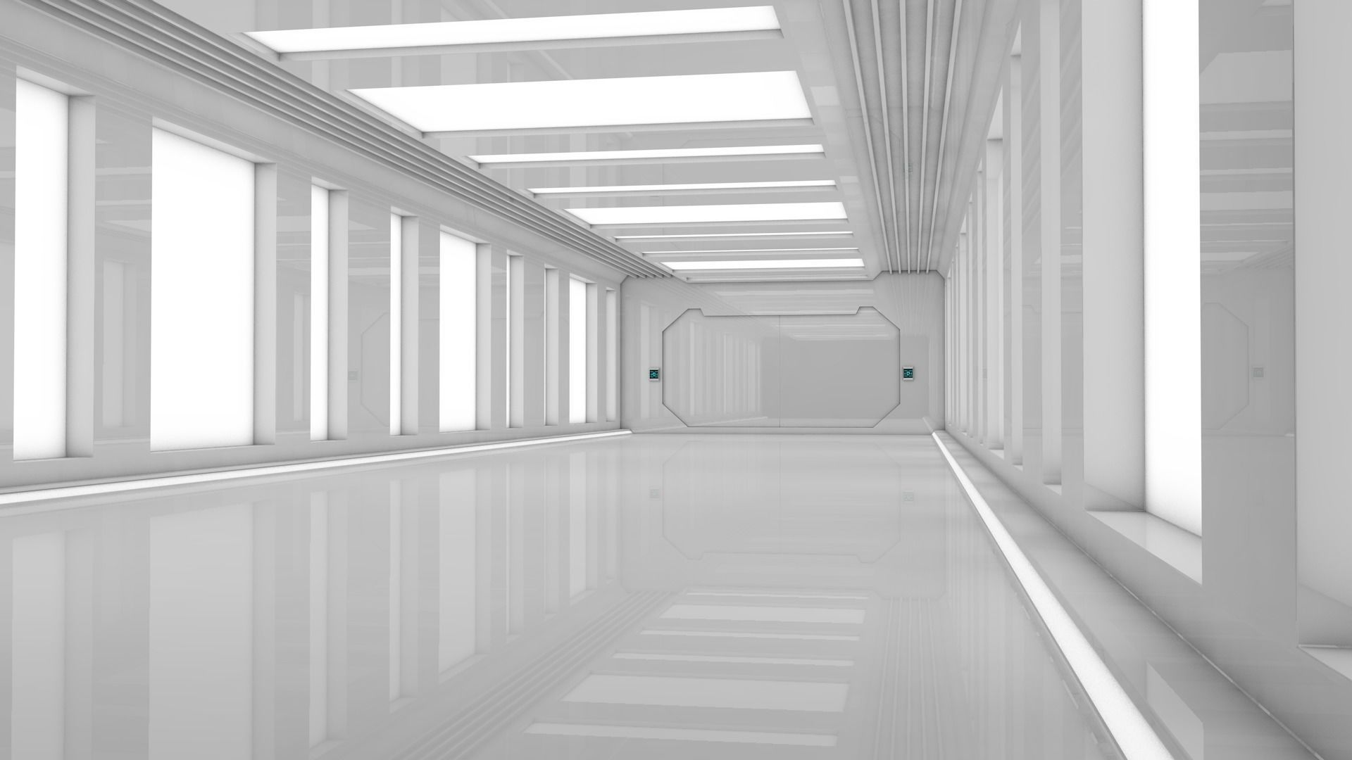 Sci Fi Corridor 3D model_1