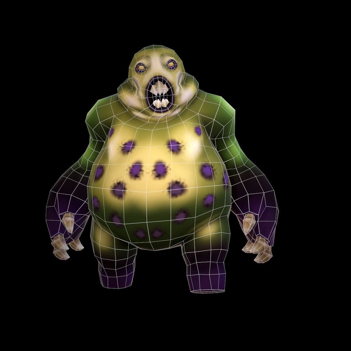 Character Fat Low-poly 3D model_5