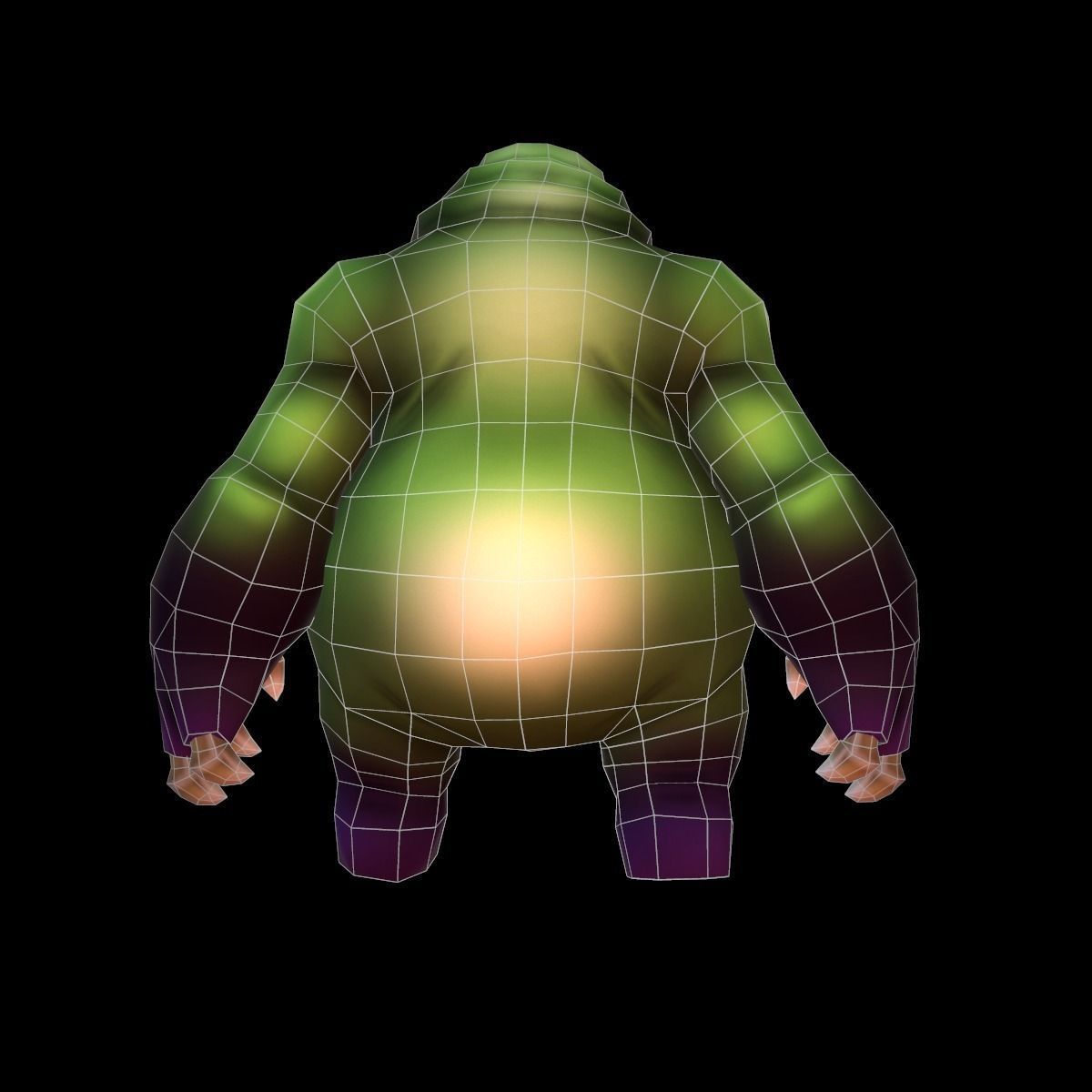 Character Fat Low-poly 3D model_7