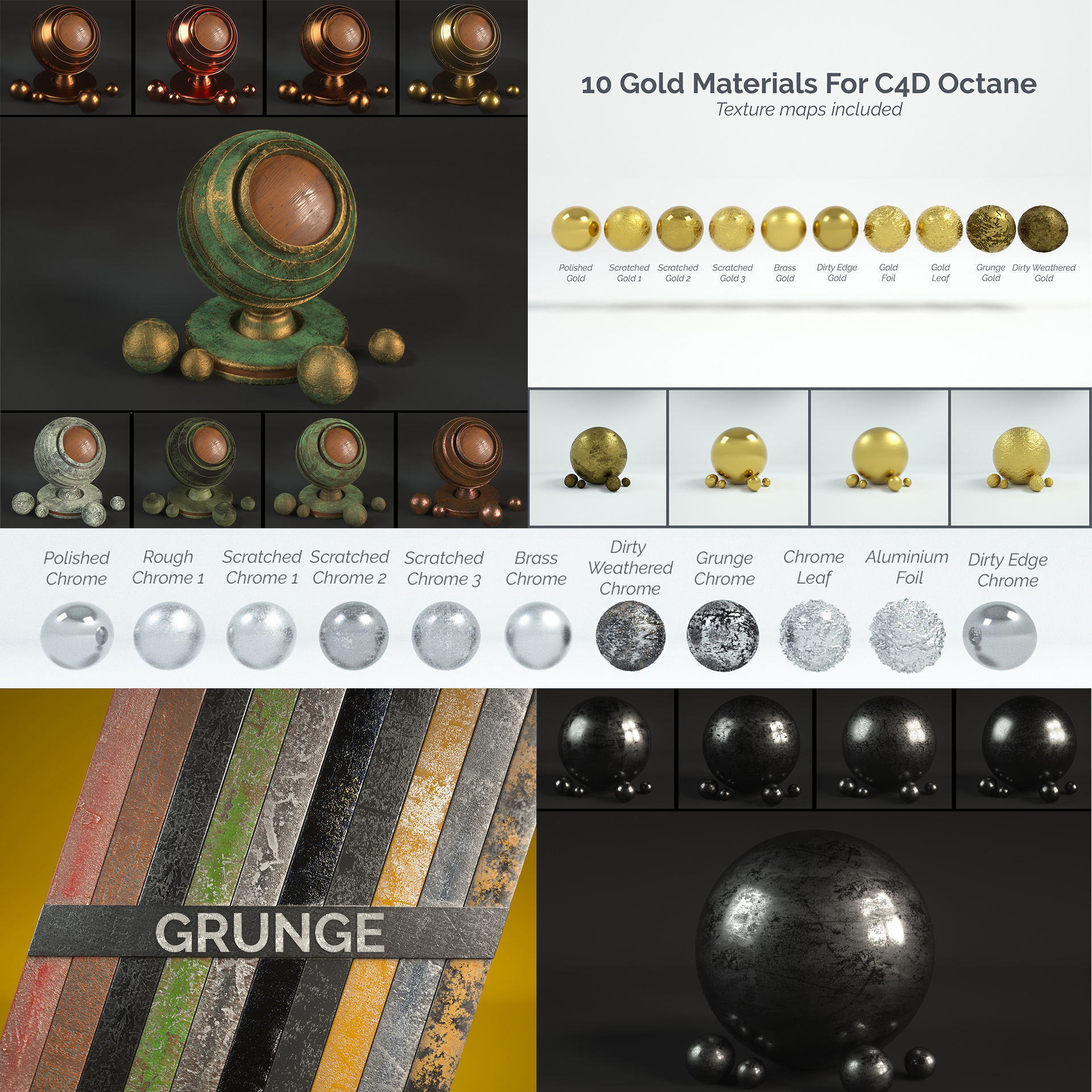 60 Metal Materials for Cinema4d Octane Render Texture_1