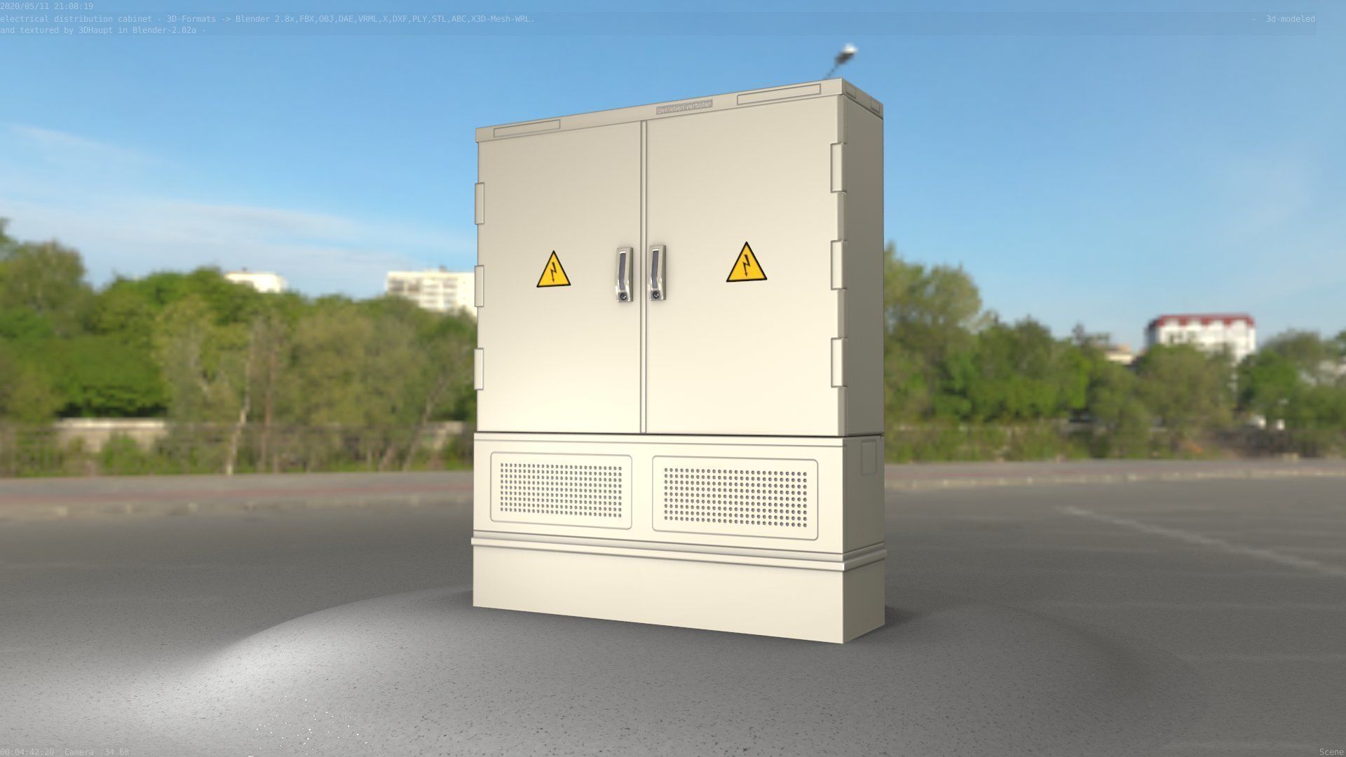 Electrical Distribution Cabinet 68 Low-poly 3D model_89