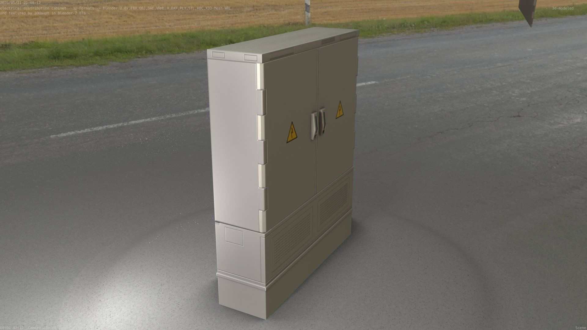 Electrical Distribution Cabinet 68 Low-poly 3D model_81