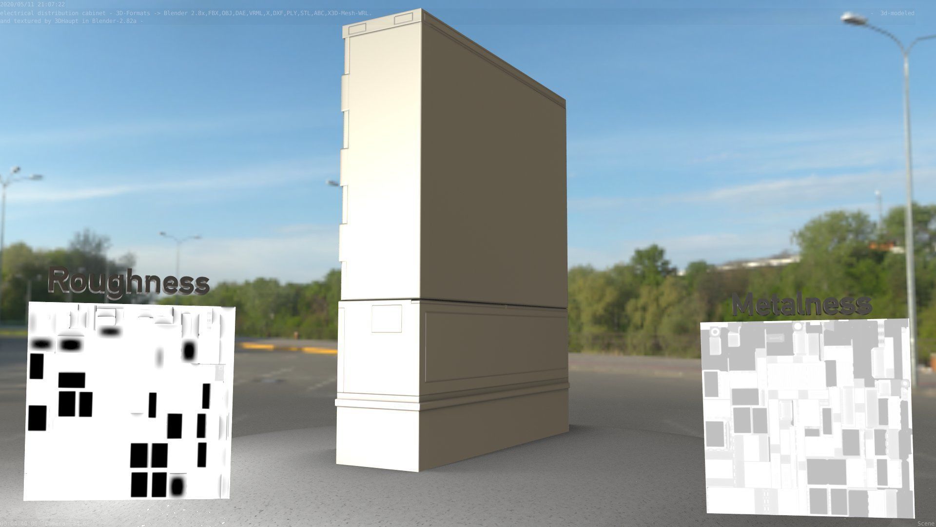 Electrical Distribution Cabinet 68 Low-poly 3D model_32