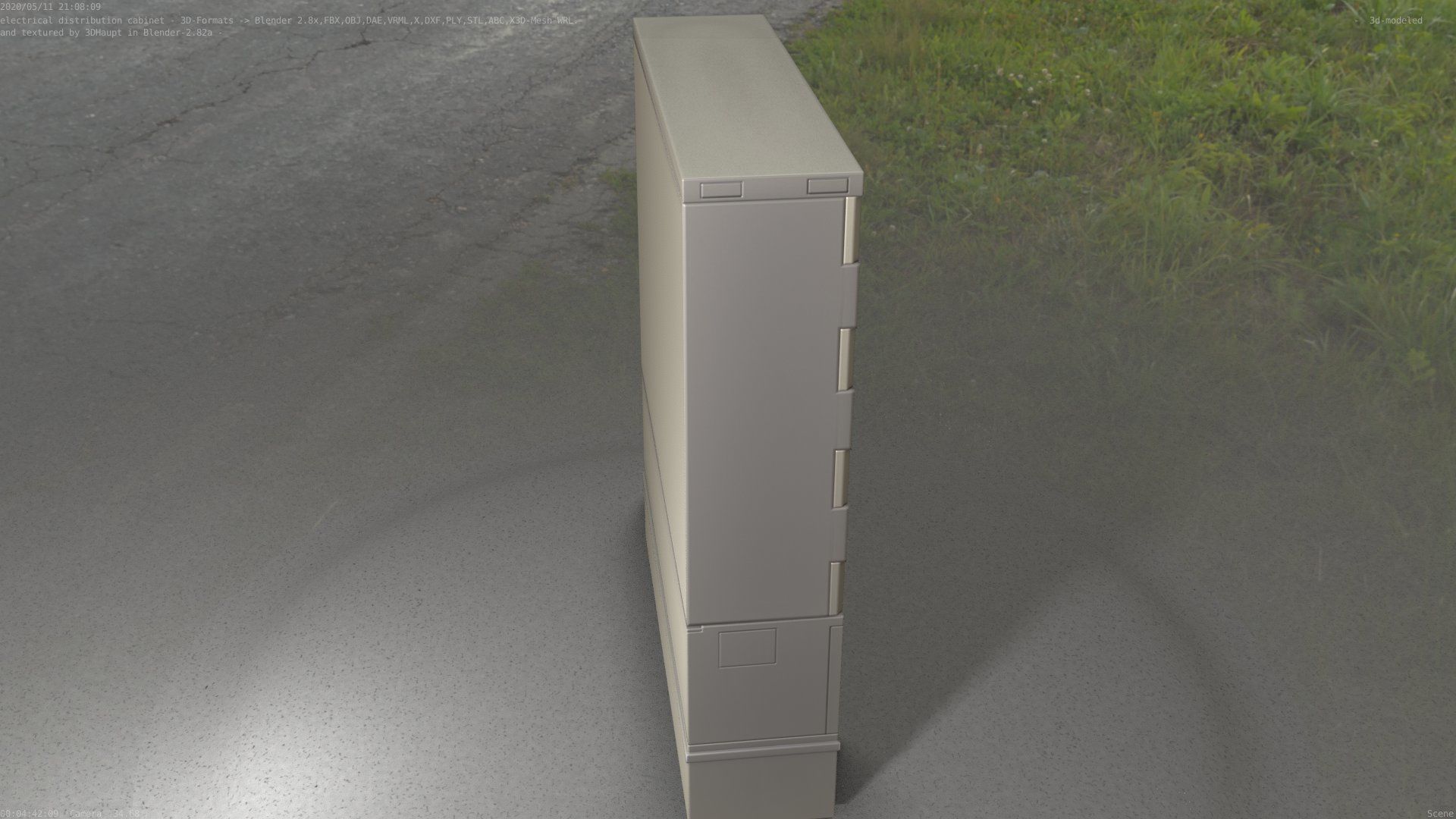Electrical Distribution Cabinet 68 Low-poly 3D model_78