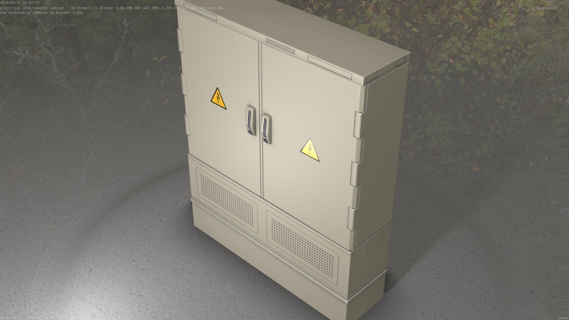 Electrical Distribution Cabinet 68 Low-poly 3D model_62