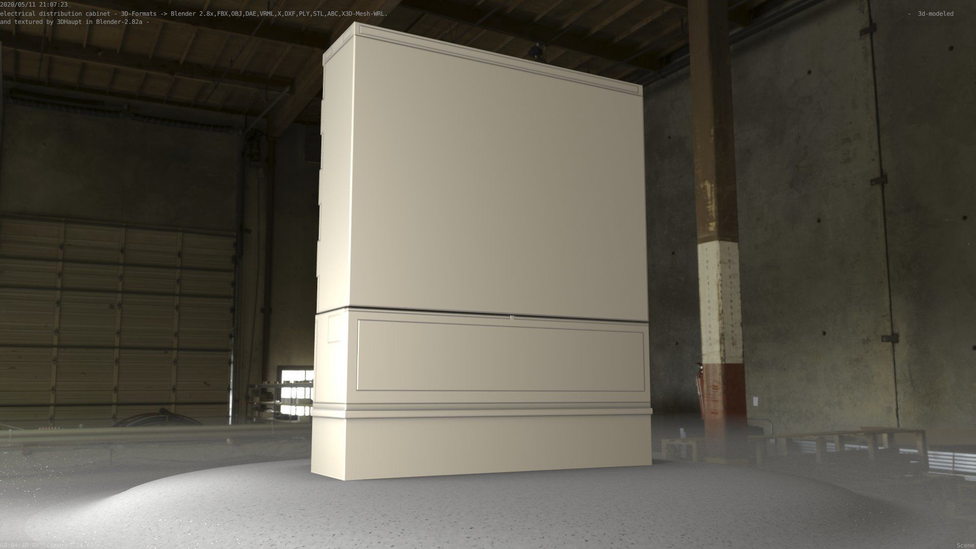 Electrical Distribution Cabinet 68 Low-poly 3D model_34