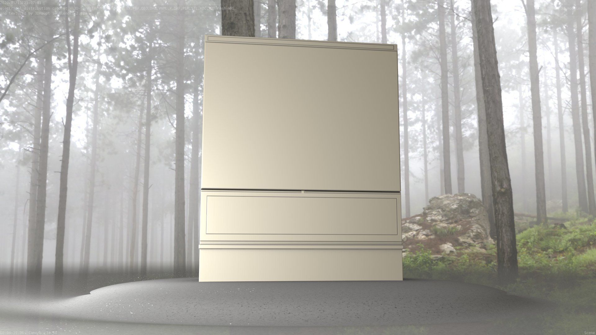 Electrical Distribution Cabinet 68 Low-poly 3D model_8