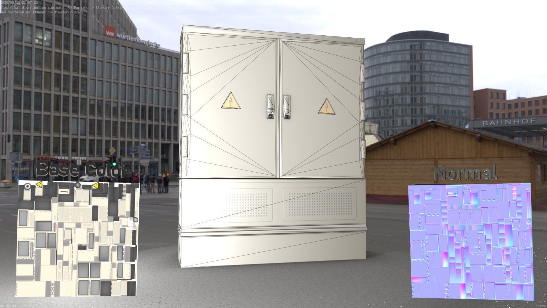 Electrical Distribution Cabinet 68 Low-poly 3D model_2