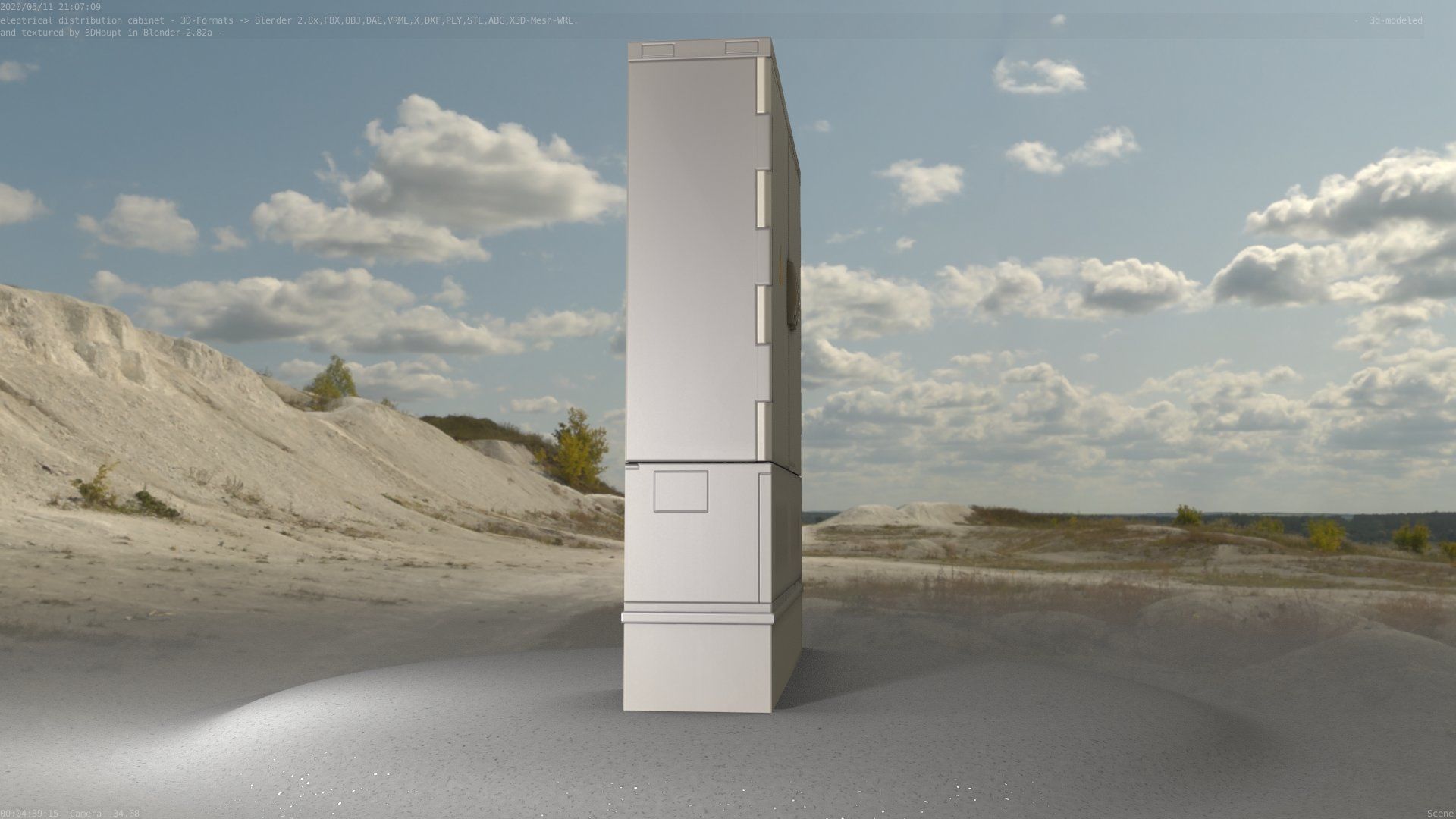 Electrical Distribution Cabinet 68 Low-poly 3D model_17