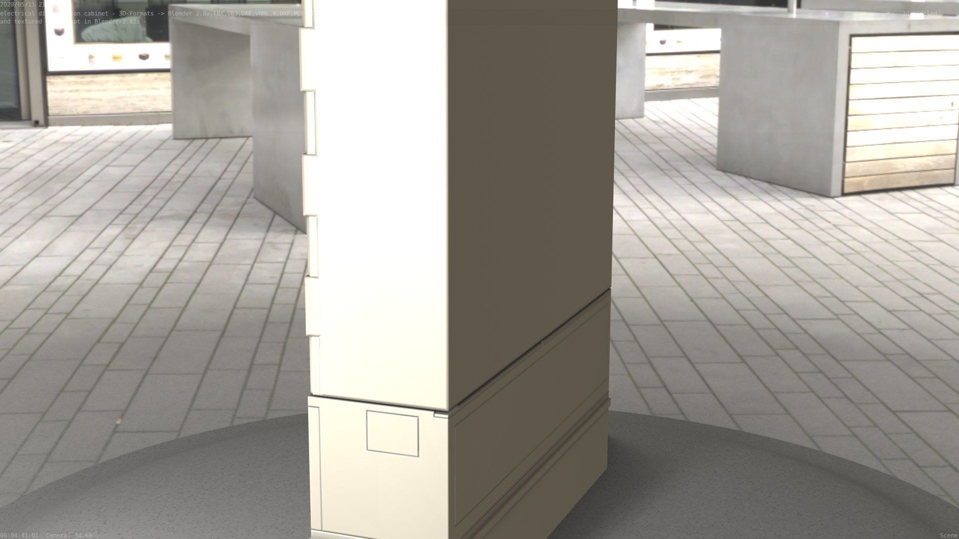Electrical Distribution Cabinet 68 Low-poly 3D model_47