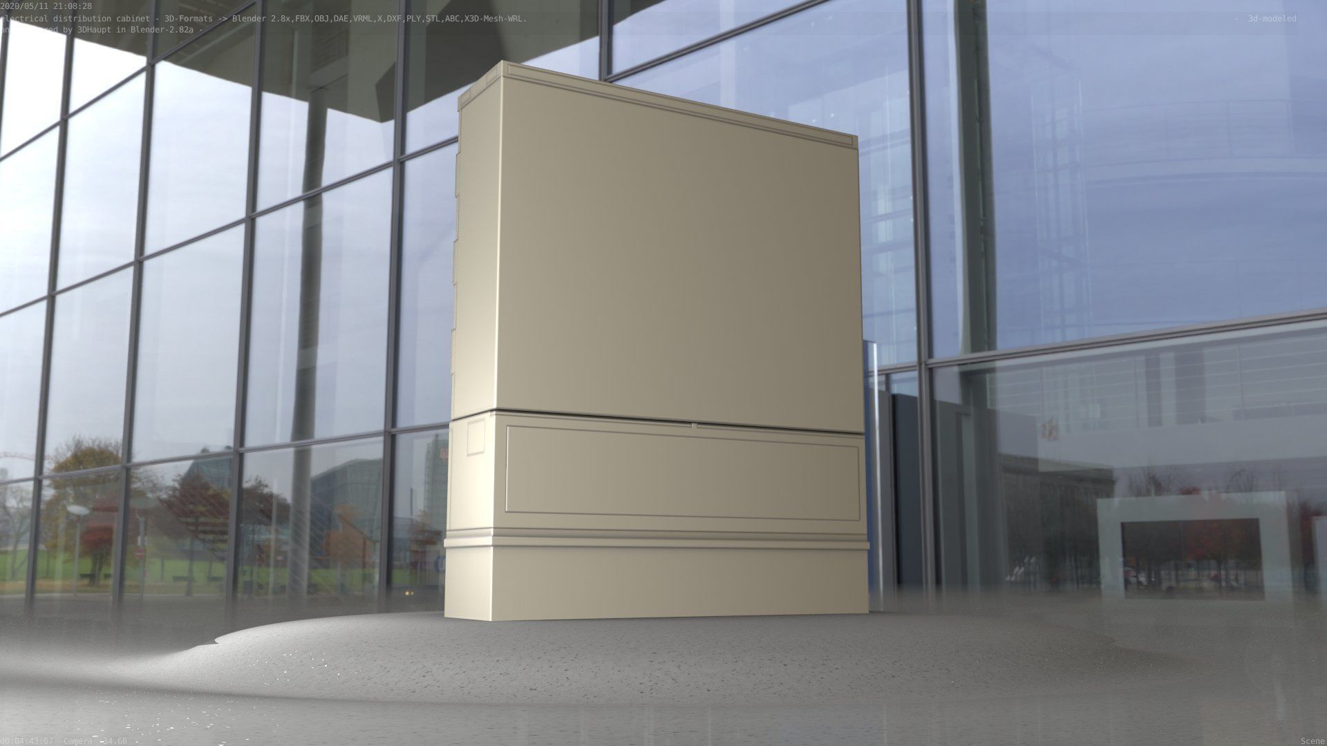 Electrical Distribution Cabinet 68 Low-poly 3D model_100