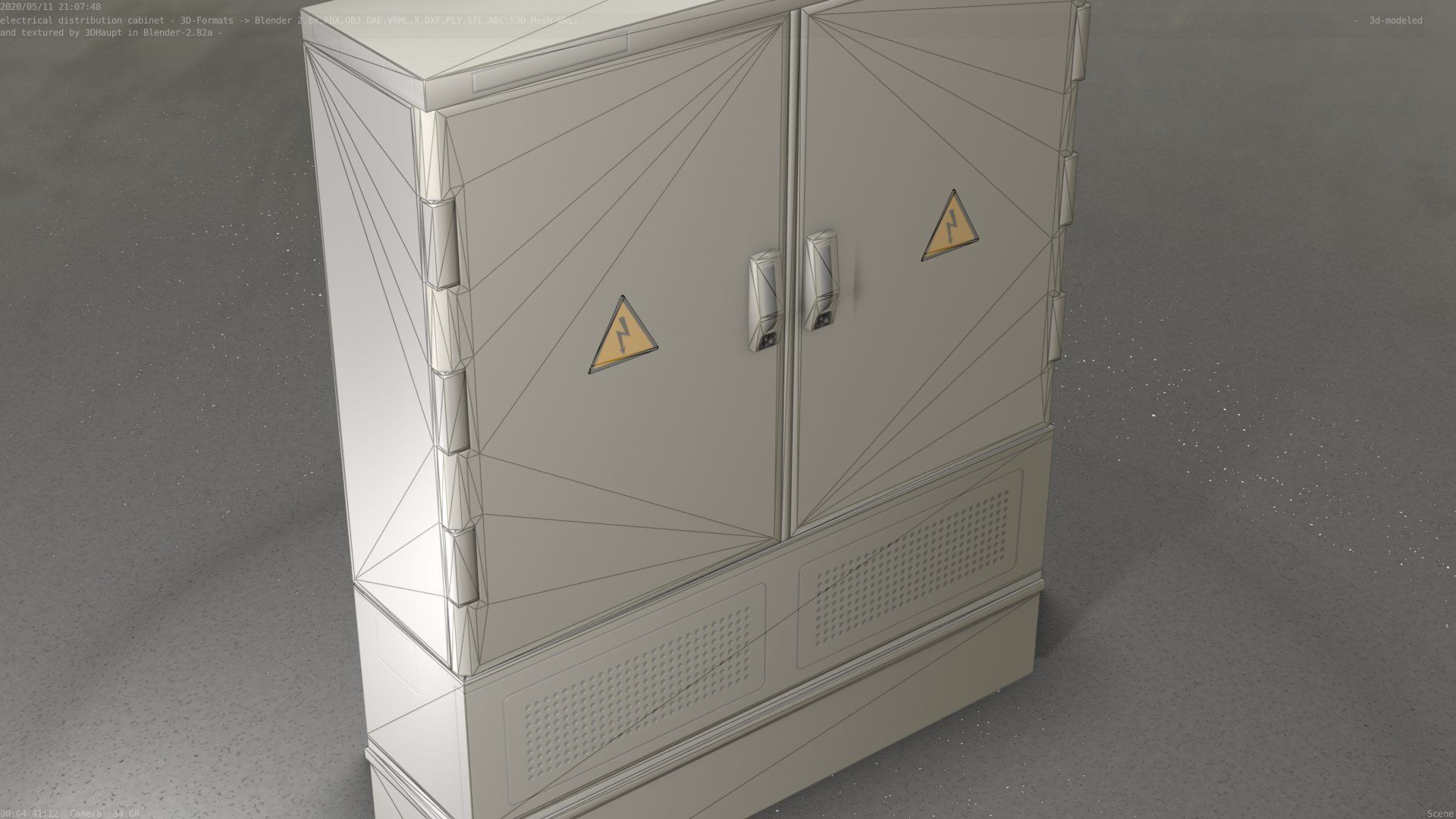 Electrical Distribution Cabinet 68 Low-poly 3D model_58