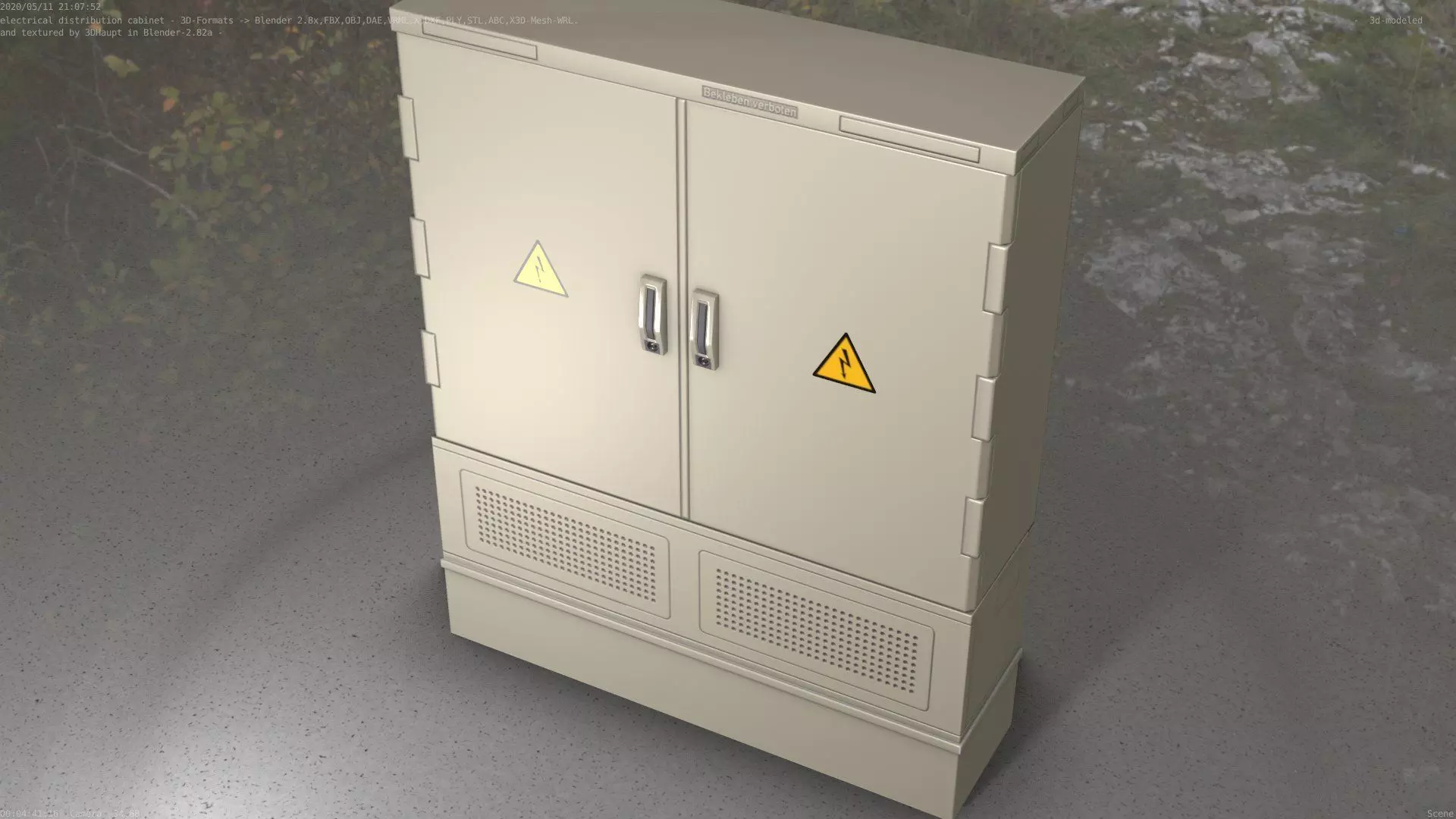 Electrical Distribution Cabinet 68 Low-poly 3D model_0