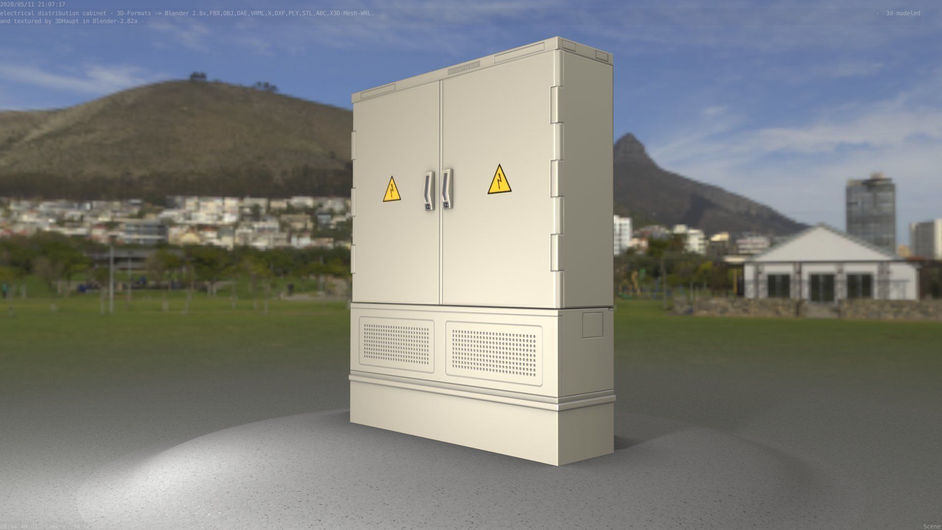 Electrical Distribution Cabinet 68 Low-poly 3D model_27