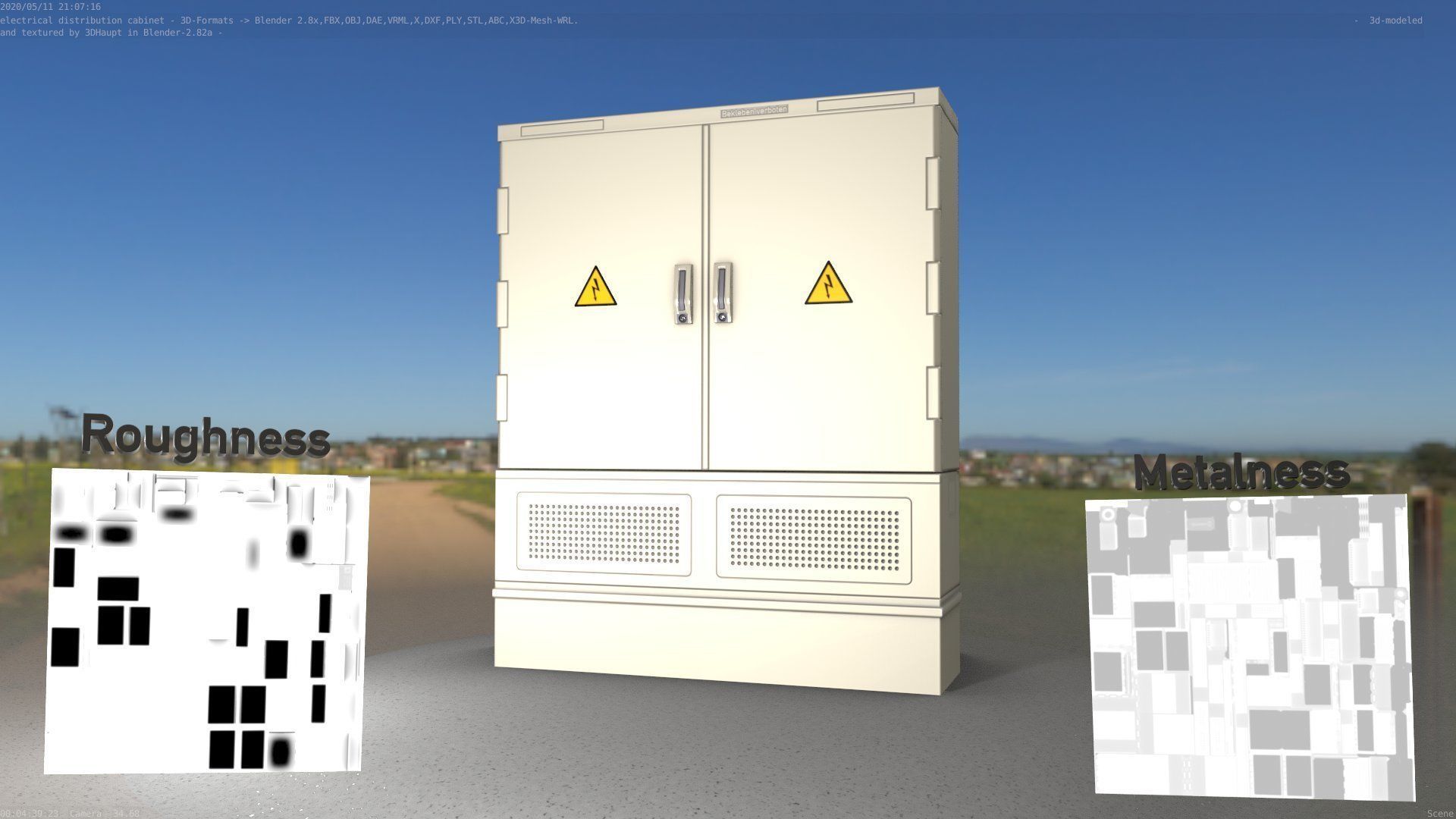 Electrical Distribution Cabinet 68 Low-poly 3D model_25