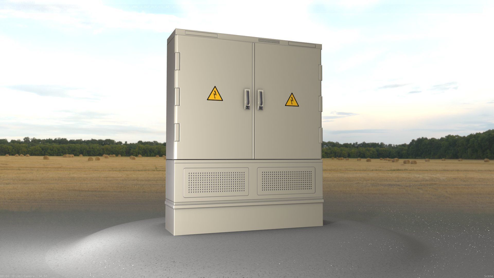Electrical Distribution Cabinet 68 Low-poly 3D model_22