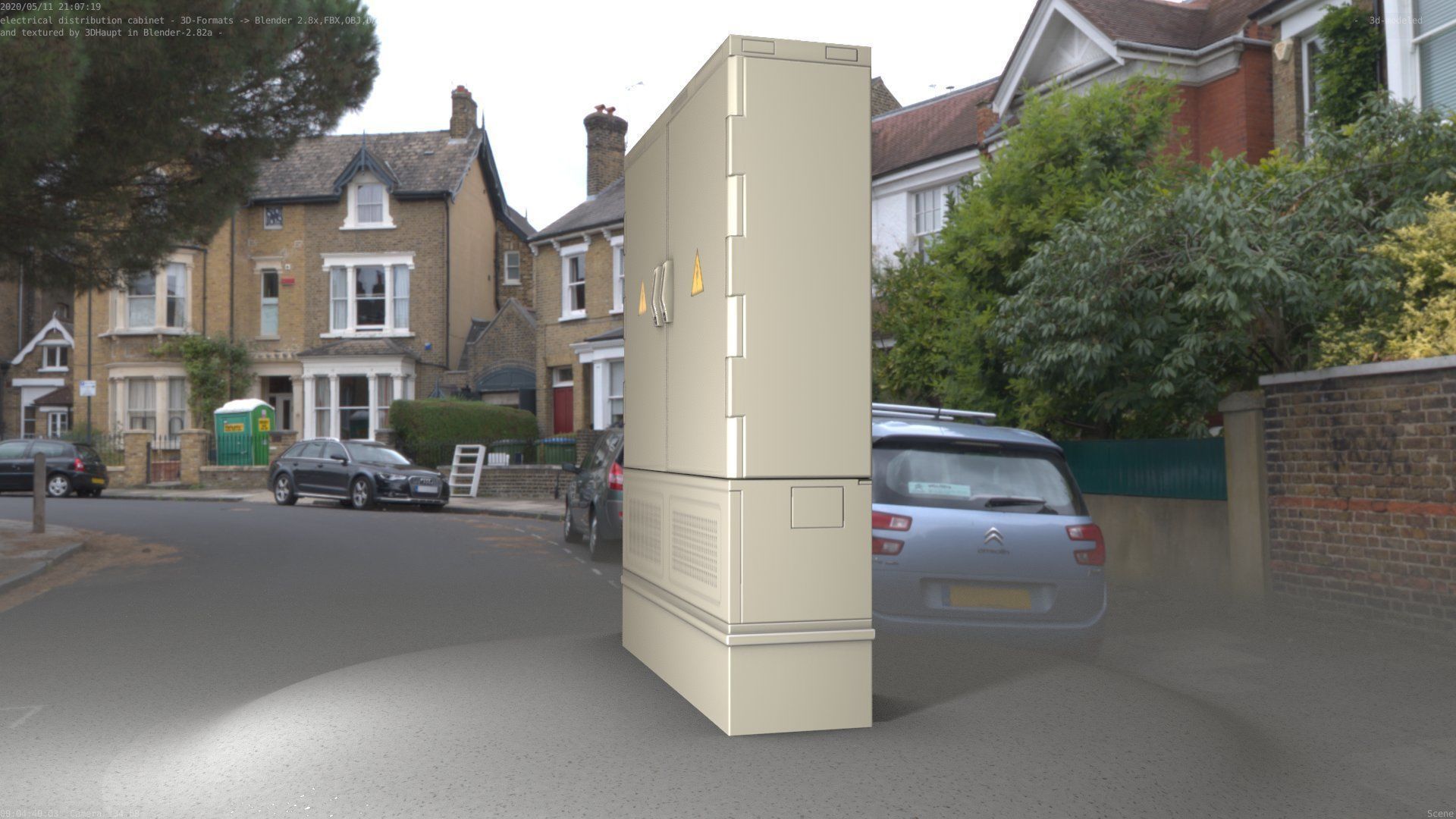 Electrical Distribution Cabinet 68 Low-poly 3D model_29