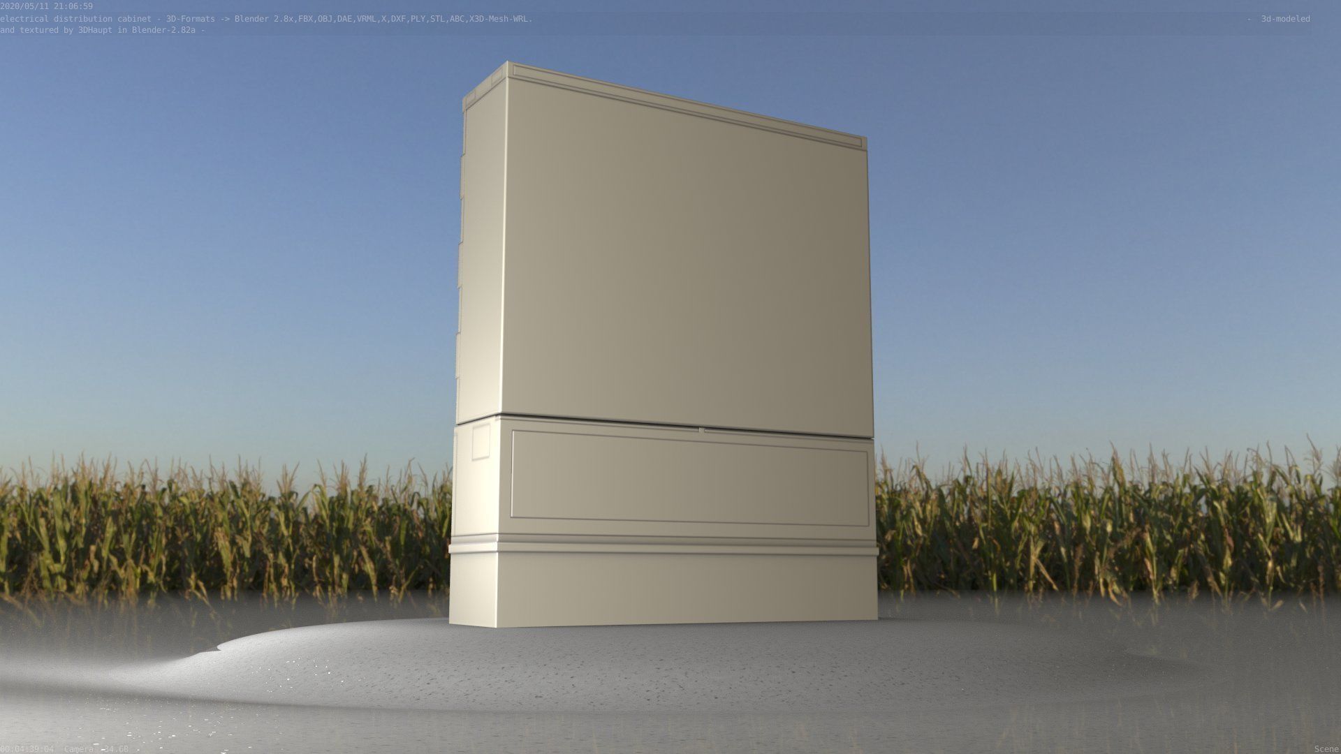 Electrical Distribution Cabinet 68 Low-poly 3D model_6