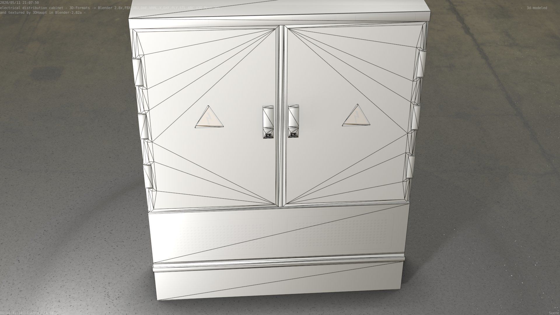 Electrical Distribution Cabinet 68 Low-poly 3D model_60