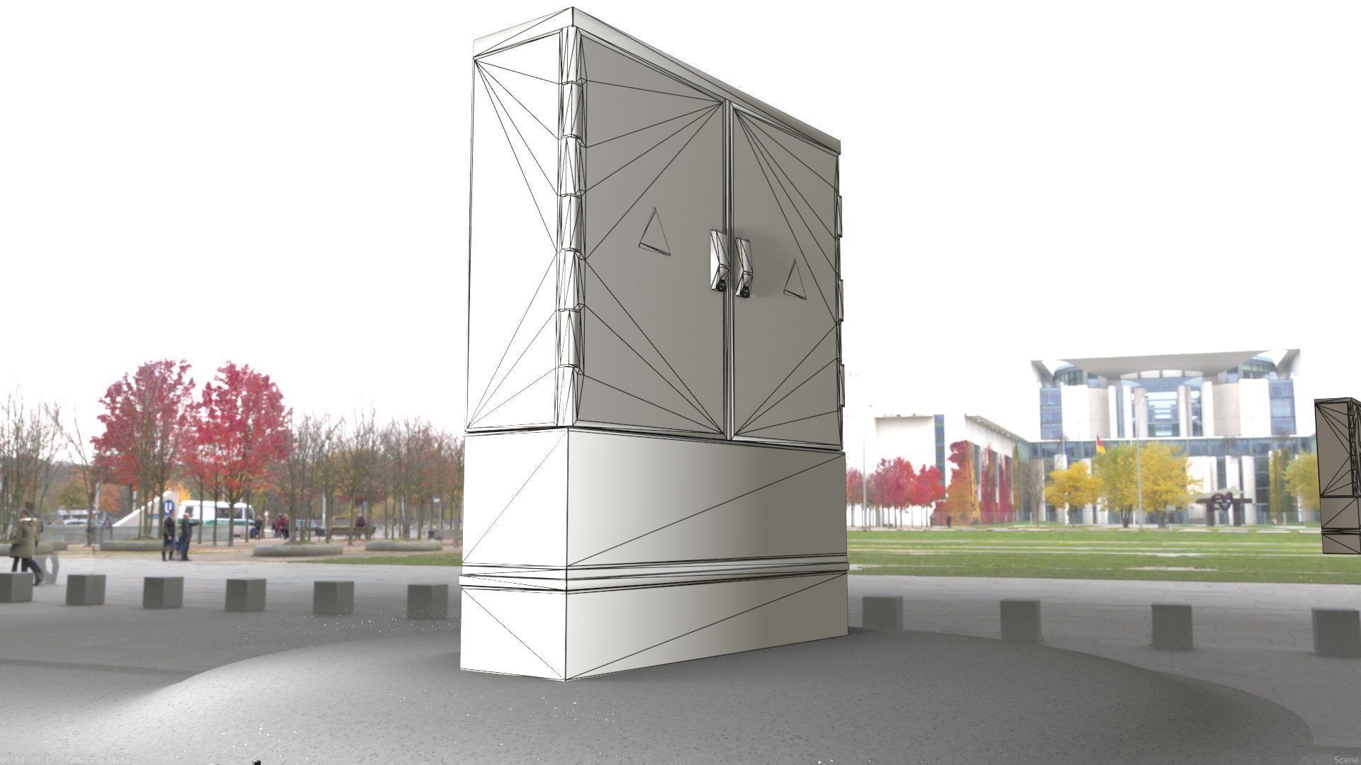 Electrical Distribution Cabinet 68 Low-poly 3D model_43