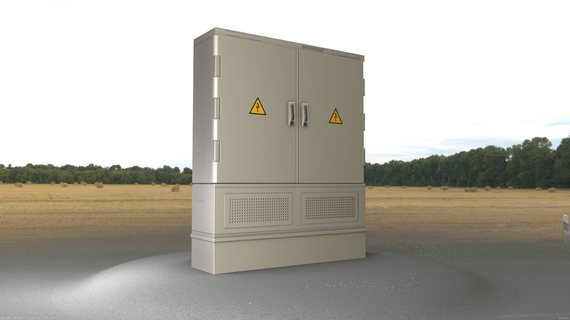 Electrical Distribution Cabinet 68 Low-poly 3D model_21